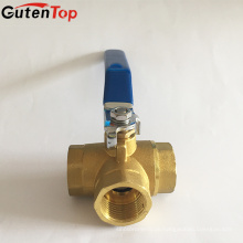 GutenTop High Quality 3 Way geschmiedet Full Port 400WOG Messing Kugelhahn von Hebelgriff und NPT Female